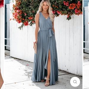 DIANA SLEEVELESS MAXI DRESS blue-grey